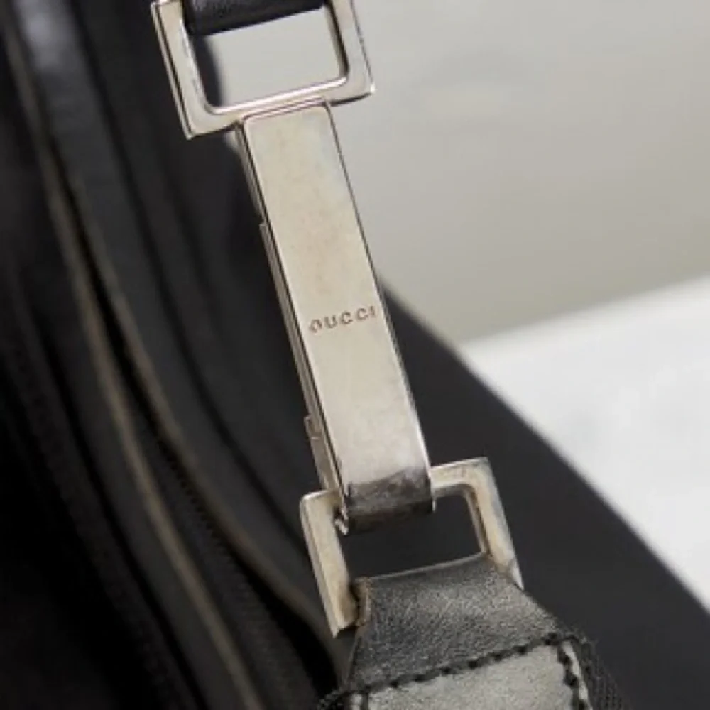 GUCCI Black Nylon Leather Hobo Bag - Picture 2 of 11